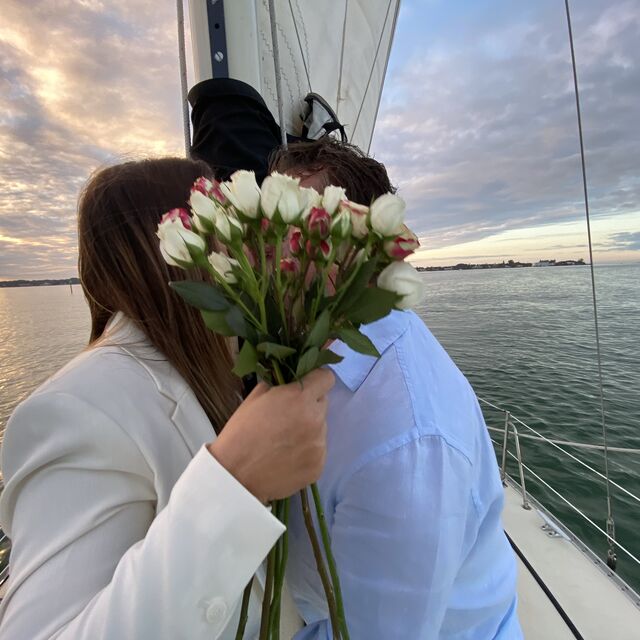 Flowers for a surprise on board