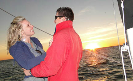 There are many opportunities during a sunset sail with Key Sailing Sarasota
